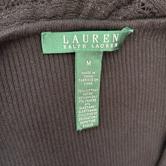 Ralph Lauren Black Ruffled Ribbed Knit Top - Picture 8 of 8